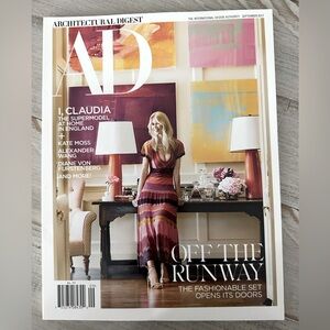 Architectural Digest Magazine September 2017 Issue with Claudia Schiffer Cover
